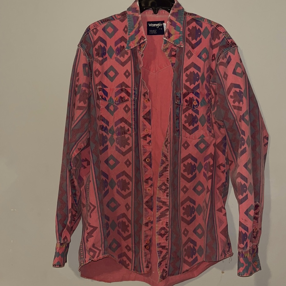 [RARE] Aztec Gem 90s Vintage Wrangler Men’s Button Down Regular Fit
